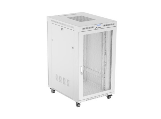 RACK CABINET 19" FREE-STANDING 27U/800X1000 (FLAT PACK) WITH MESH DOOR LCD GREY LANBERG