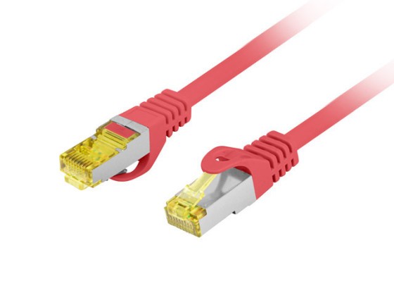 PATCHCORD CAT.6A S/FTP LSZH CU 10M RED FLUKE PASSED LANBERG
