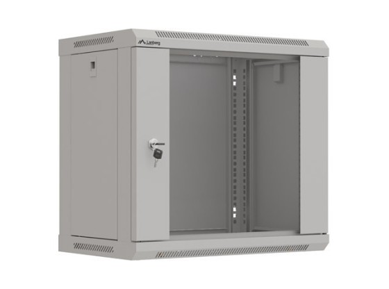 RACK CABINET 19" WALL-MOUNT 9U/540X350 (FLAT PACK) WITH GLASS DOOR GREY LANBERG