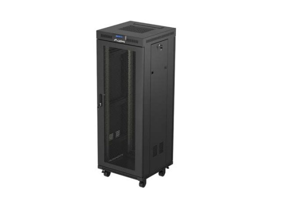RACK CABINET 19" FREE-STANDING 32U/600X600 (FLAT PACK) WITH MESH DOOR LCD BLACK LANBERG