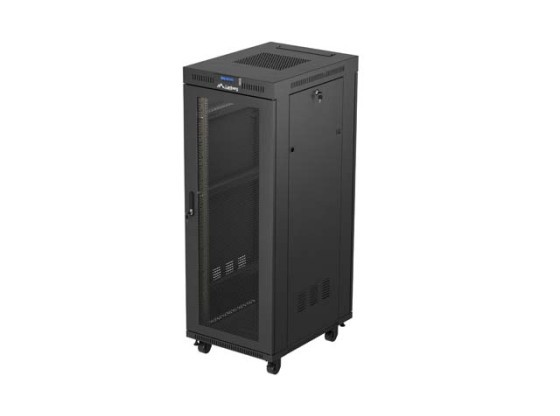 RACK CABINET 19" FREE-STANDING 32U/600X800 (FLAT PACK) WITH MESH DOOR LCD BLACK LANBERG