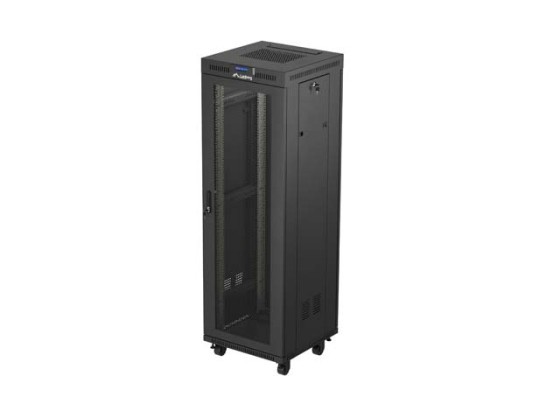 RACK CABINET 19" FREE-STANDING 37U/600X600 (FLAT PACK) WITH MESH DOOR LCD BLACK LANBERG