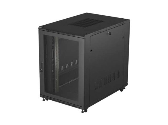 RACK CABINET 19" FREE-STANDING 22U/800X1200 (FLAT PACK) WITH MESH DOOR BLACK LANBERG