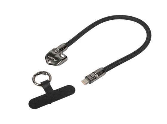 USB-C M/M LANYARD / KEYCHAIN CABLE 0.3M 240W BLACK LANBERG