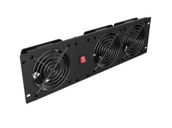 VERTICAL VENTILATION PANEL 19" 3U FOR RACK THREE FANS 230V BLACK LANBERG