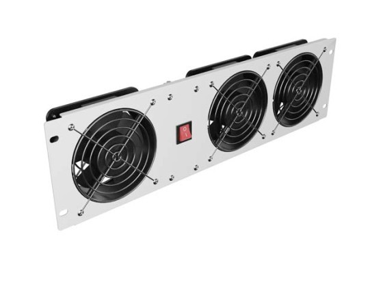 VERTICAL VENTILATION PANEL 19" 3U FOR RACK THREE FANS 230V GREY LANBERG