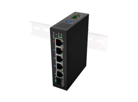SWITCH LANBERG ILFE-4P-1GE-1S-90 POE 1XBT 3XAT SFP/ETH DIN UNMANAGMENT FAST ETHERNET