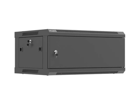RACK CABINET 19" WALL-MOUNT 4U/600X450 (FLAT PACK) WITH METAL DOOR BLACK LANBERG