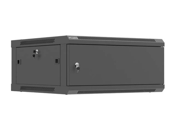 RACK CABINET 19" WALL-MOUNT 4U/600X600 (FLAT PACK) WITH METAL DOOR BLACK LANBERG