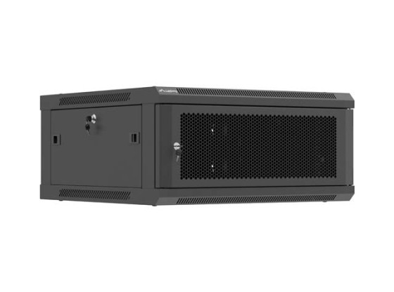 RACK CABINET 19" WALL-MOUNT 4U/600X600 (FLAT PACK) WITH PERFORATED DOOR BLACK LANBERG