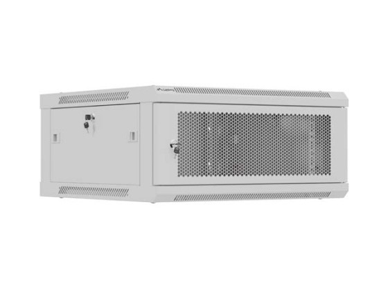 RACK CABINET 19" WALL-MOUNT 4U/600X600 (FLAT PACK) WITH PERFORATED DOOR GREY LANBERG