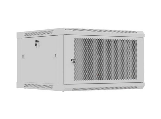 RACK CABINET 19" WALL-MOUNT 6U/600X600 (FLAT PACK) WITH PERFORATED DOOR GREY LANBERG