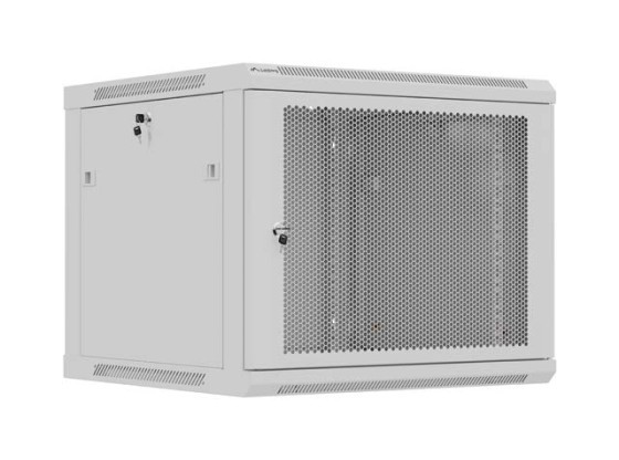 RACK CABINET 19" WALL-MOUNT 9U/600X600 (FLAT PACK) WITH PERFORATED DOOR BLACK LANBERG