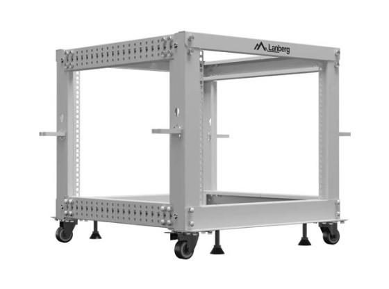 OPEN RACK 19" 9U 600X600-1100 ADJUSTABLE GREY LANBERG