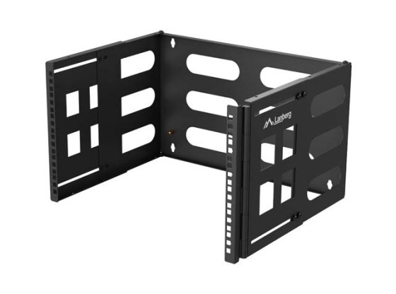 FOLDING BRACKET WALL-MOUNT 19" 6U 497X400/240 BLACK LANBERG