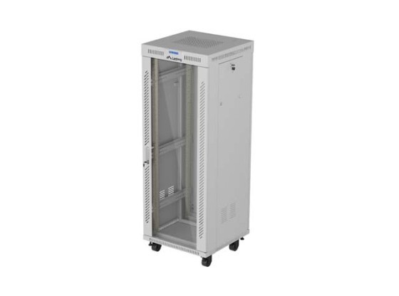 RACK CABINET 19" FREE-STANDING 32U/600X600 (FLAT PACK) WITH GLASS DOOR LCD GREY LANBERG V2