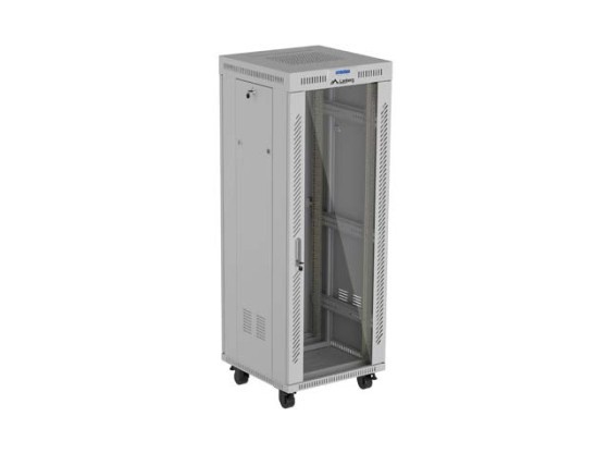 RACK CABINET 19" FREE-STANDING 32U/600X600 (FLAT PACK) WITH GLASS DOOR LCD GREY LANBERG V2