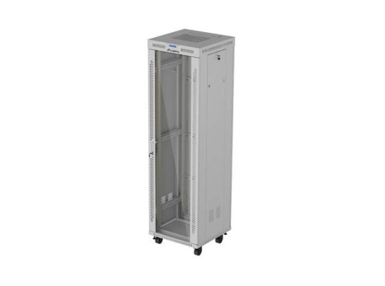 RACK CABINET 19" FREE-STANDING 42U/600X600 (FLAT PACK) WITH GLASS DOOR LCD GREY LANBERG V2