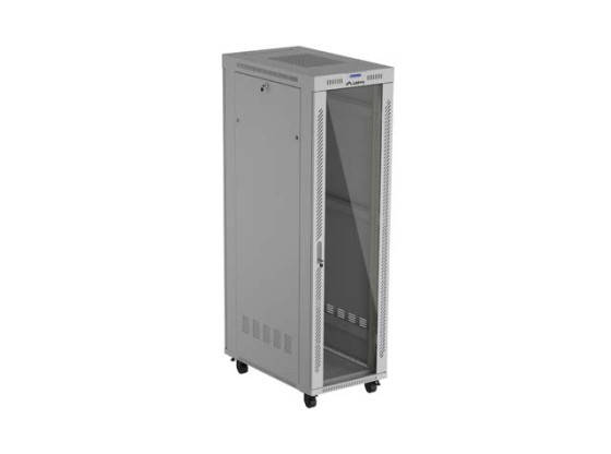 RACK CABINET 19" FREE-STANDING 42U/600X1000 (FLAT PACK) WITH GLASS DOOR LCD GREY LANBERG