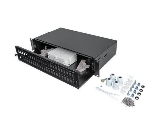 RACKMOUNT 19" 2U FIBER PATCH PANEL LANBERG 48XSC SIMPLEX/48XLC DUPLEX BLACK + ACCESSORIES