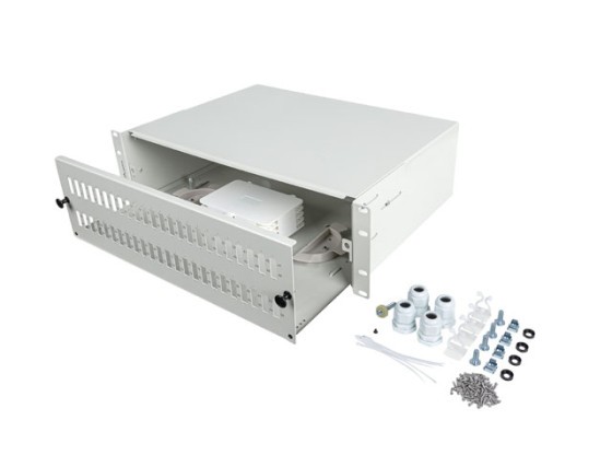 RACKMOUNT 19" 3U FIBER PATCH PANEL LANBERG 48XSC DUPLEX / 48XLC QUAD GREY + ACCESSORIES