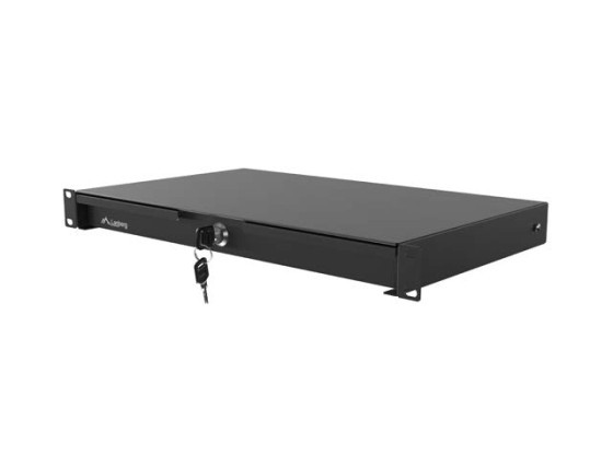 19" DRAWER 1U/483X270MM MAX LOAD CAPACITY UP TO 90KG 4 POINT ASSEMBLY BLACK LANBERG