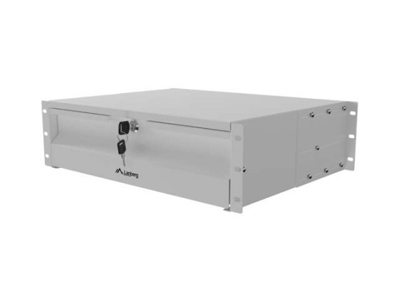 19" DRAWER 3U/483X360MM MAX LOAD CAPACITY UP TO 90KG 4 POINT ASSEMBLY GREY LANBERG