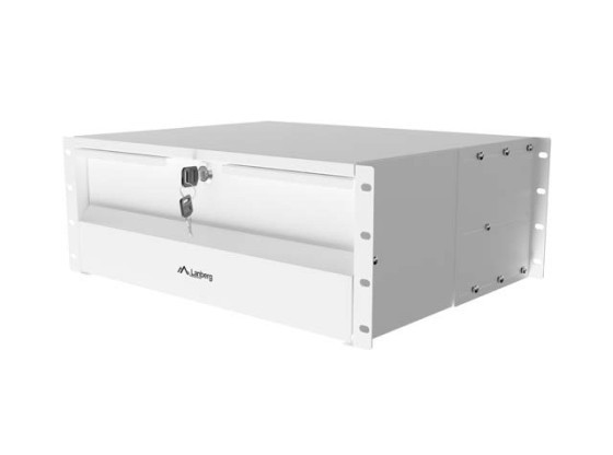 19" DRAWER 4U/483X360MM MAX LOAD CAPACITY UP TO 90KG 4 POINT ASSEMBLY GREY LANBERG