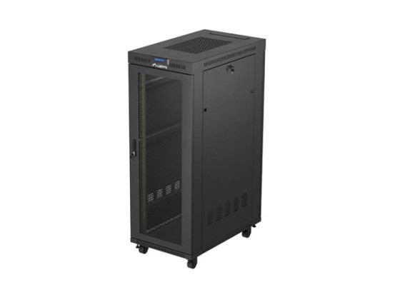 RACK CABINET 19" FREE-STANDING 32U/600X1000 (ASSEMBLED) WITH MESH DOOR LCD BLACK LANBERG