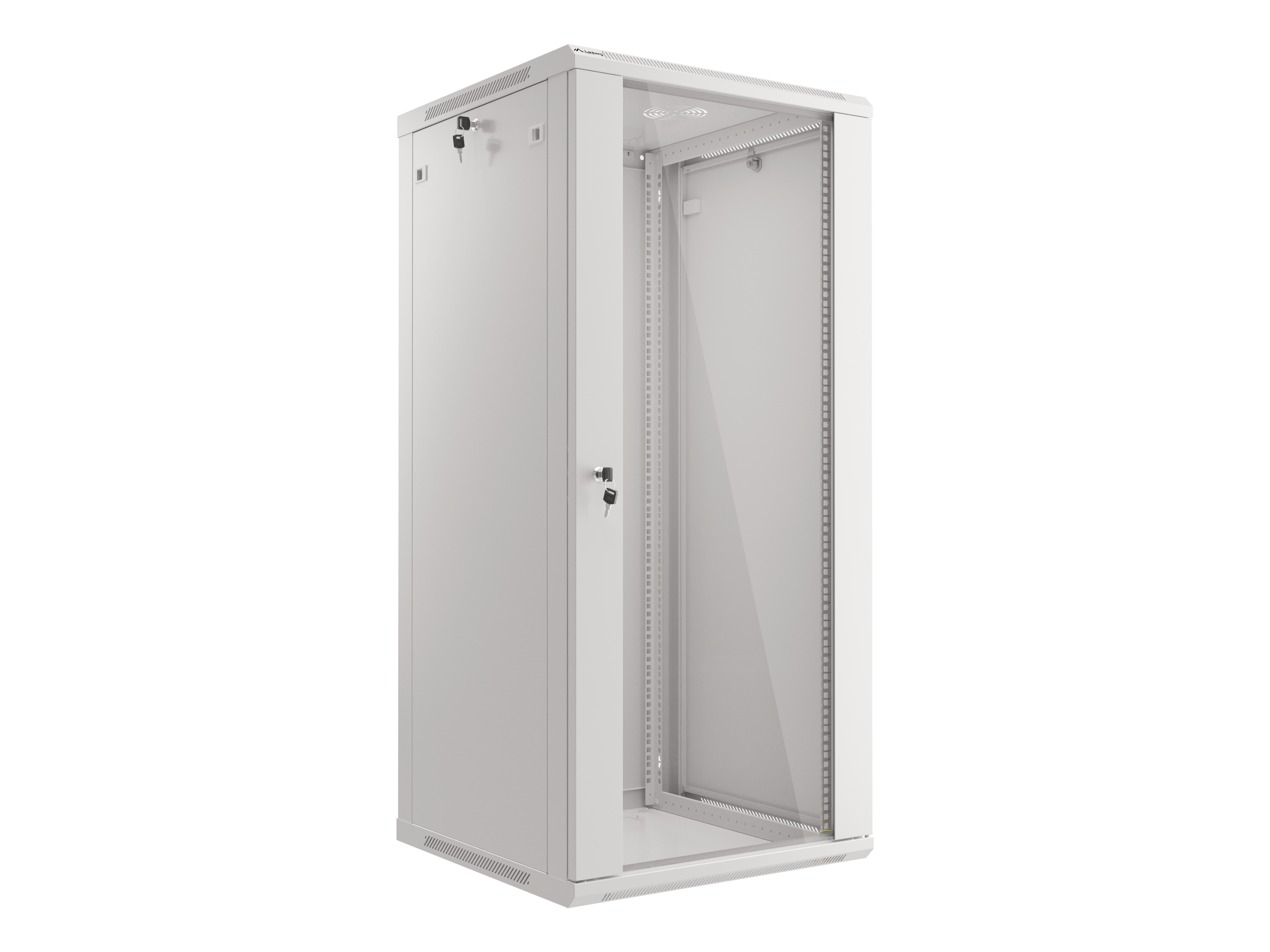 Lanberg wall-mounted installation rack cabinet 19'' 27U 600x600mm gray (glass door)