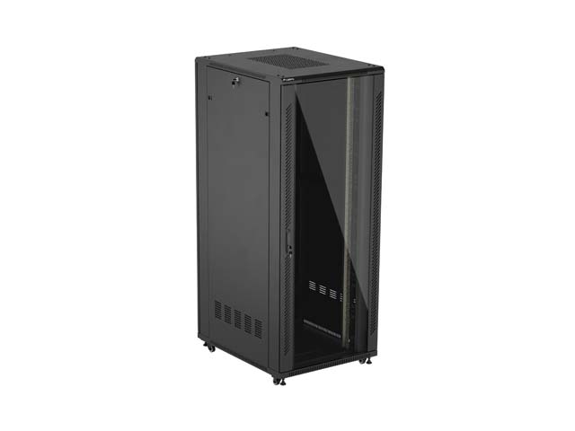 LANBERG 19 42U 800x1000 freist. Glastür (FlatPack) sw (Speditionsversand)