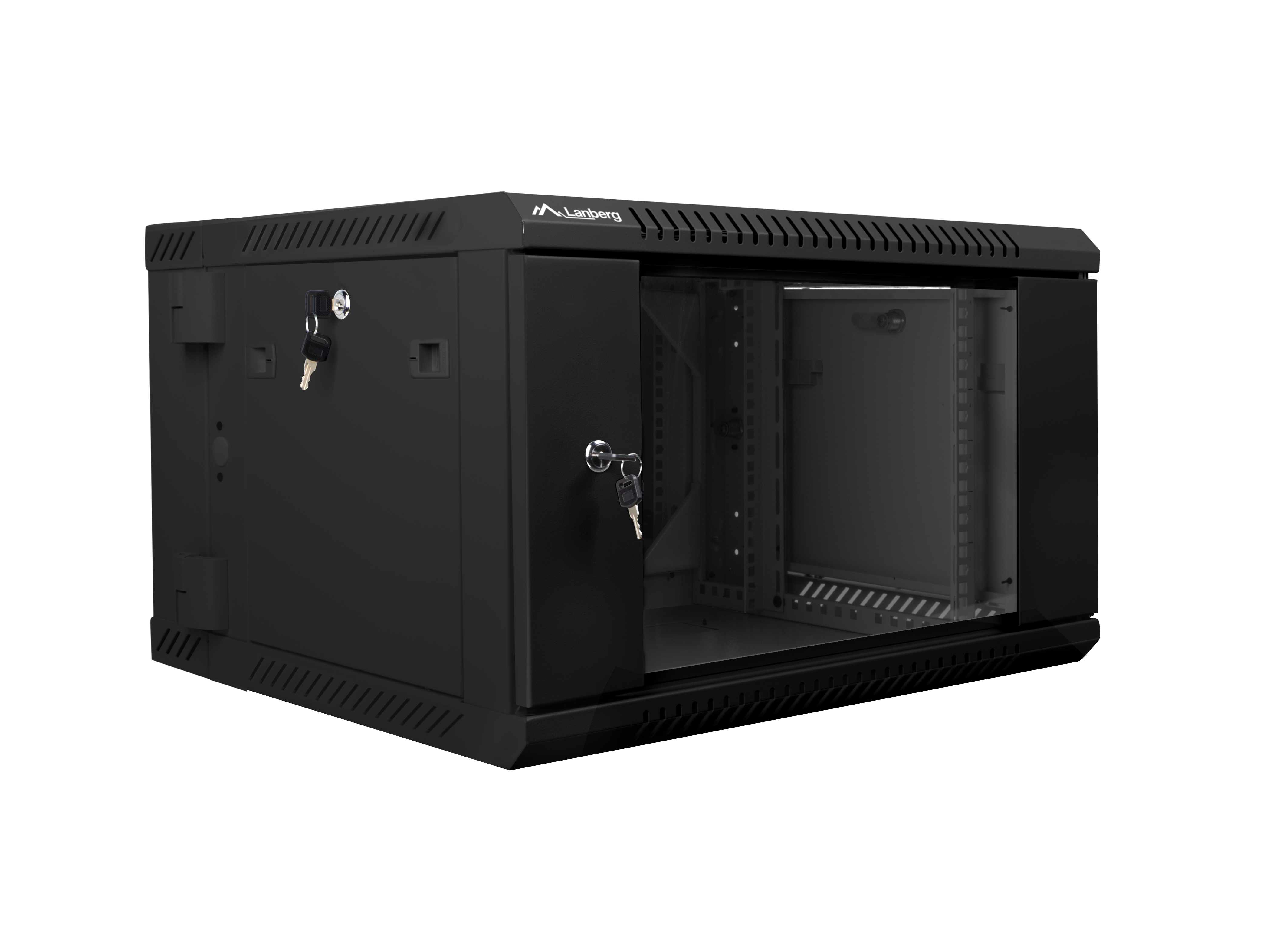 Lanberg WF02-6606-10B rack cabinet 6U Wall mounted rack Black