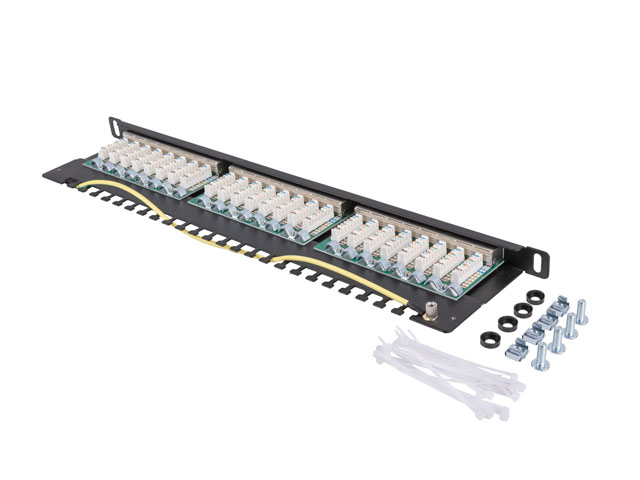LANBERG 19 Patchpanel 0,5U 24-Port CAT.5E FTP geschirmt sw