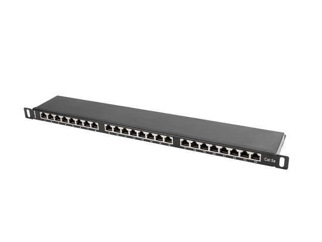 LANBERG 19 Patchpanel 0,5U 24-Port CAT.5E FTP geschirmt sw Patchpanel