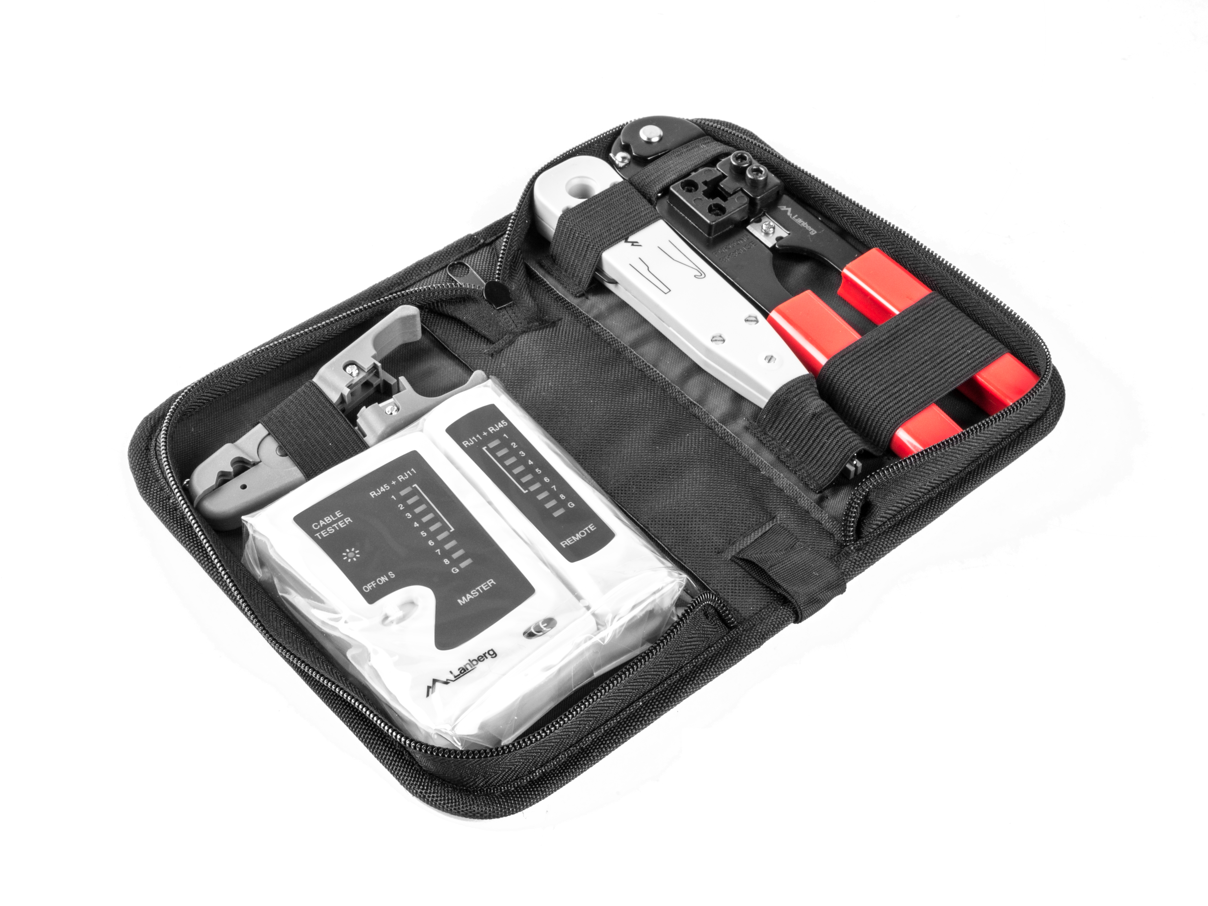 Lanberg KIT DE HERRAMIENTAS PARA REDES NT-0301 - TESTER - PELACABLES - CRIMPADORA - HERRAMIENTA DE I