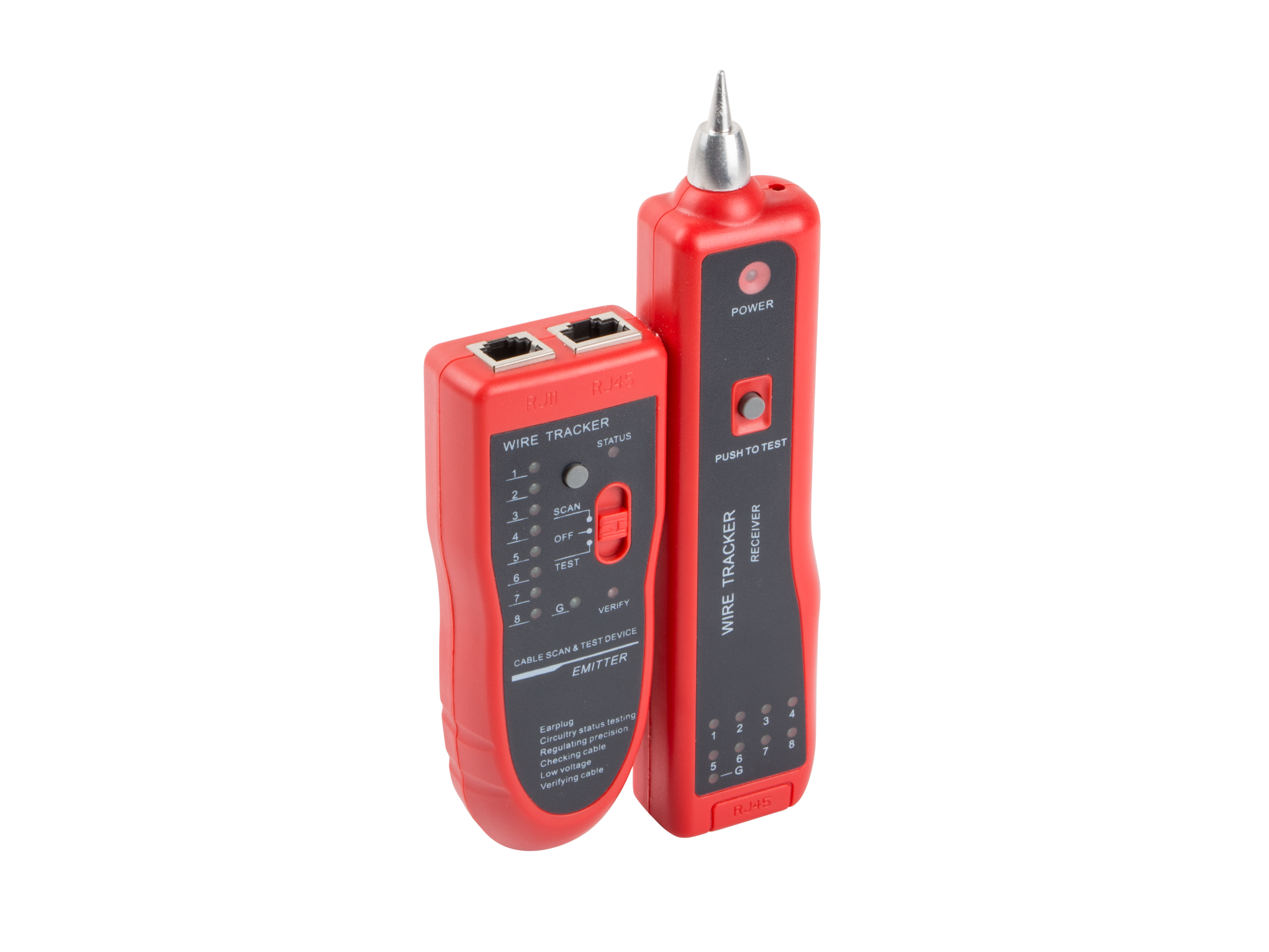 Lanberg NT-0501 network cable tester Black, Red