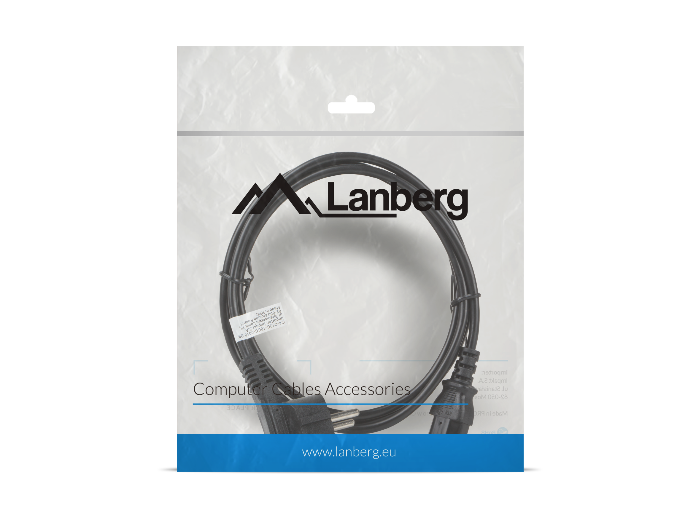 Lanberg CA-C13C-11CC-0018-BK power cable Black 1.8 m C13 coupler CEE7/7