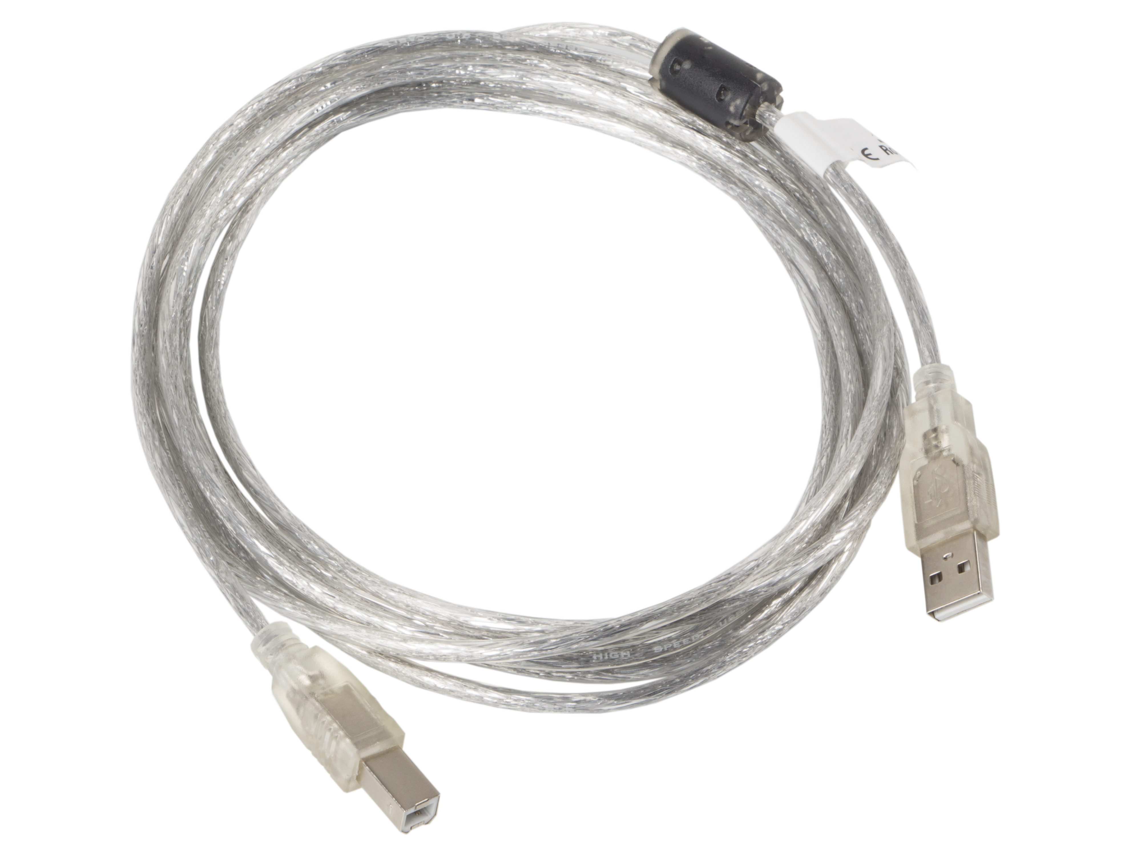 Lanberg CA-USBA-12CC-0030-TR USB cable USB 2.0 3 m USB B 0.48 Gbit/s Transparent