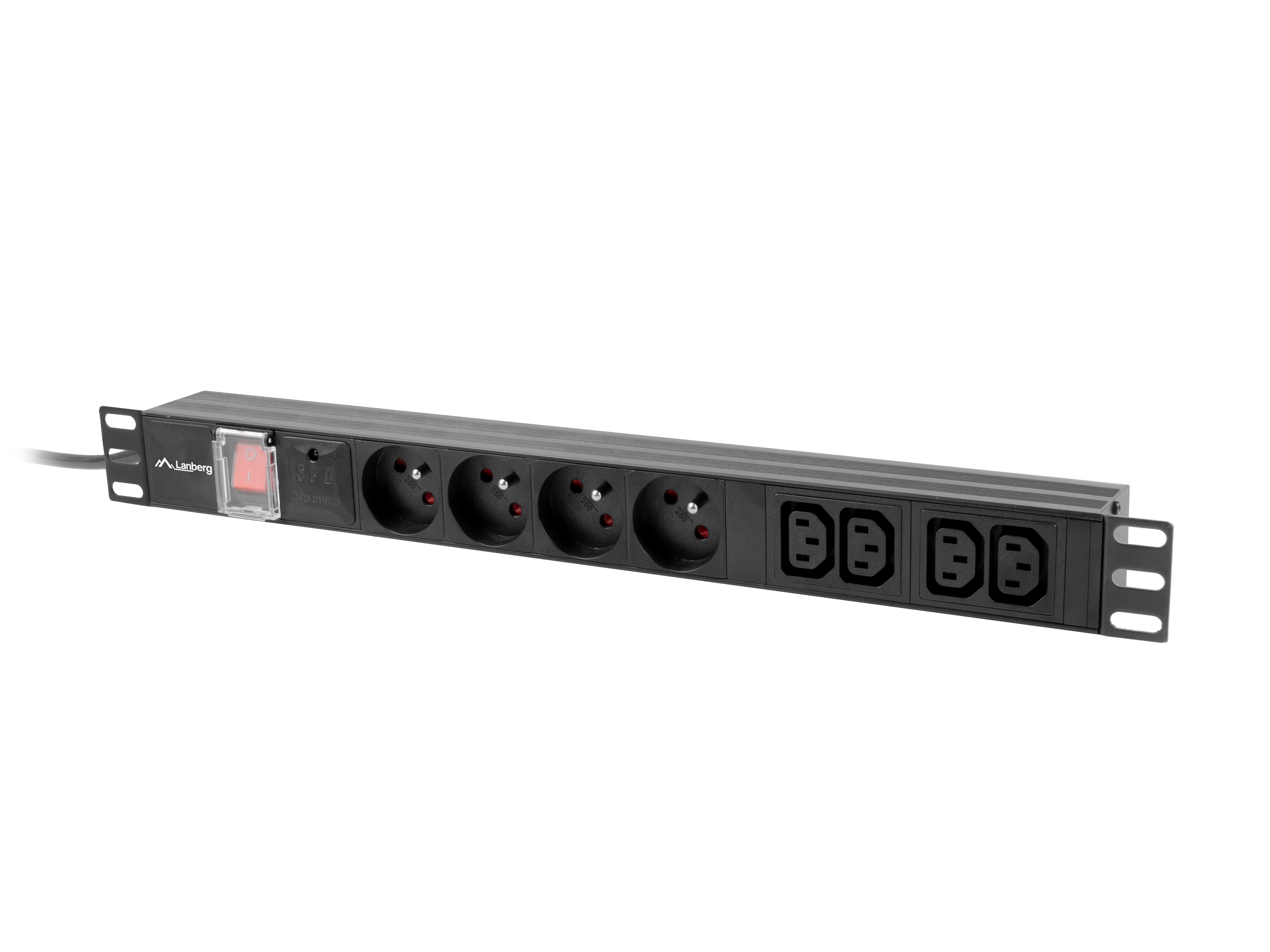 Lanberg PDU-04E04I-0200-BK power distribution unit (PDU) 4 AC outlet(s) 1U Black