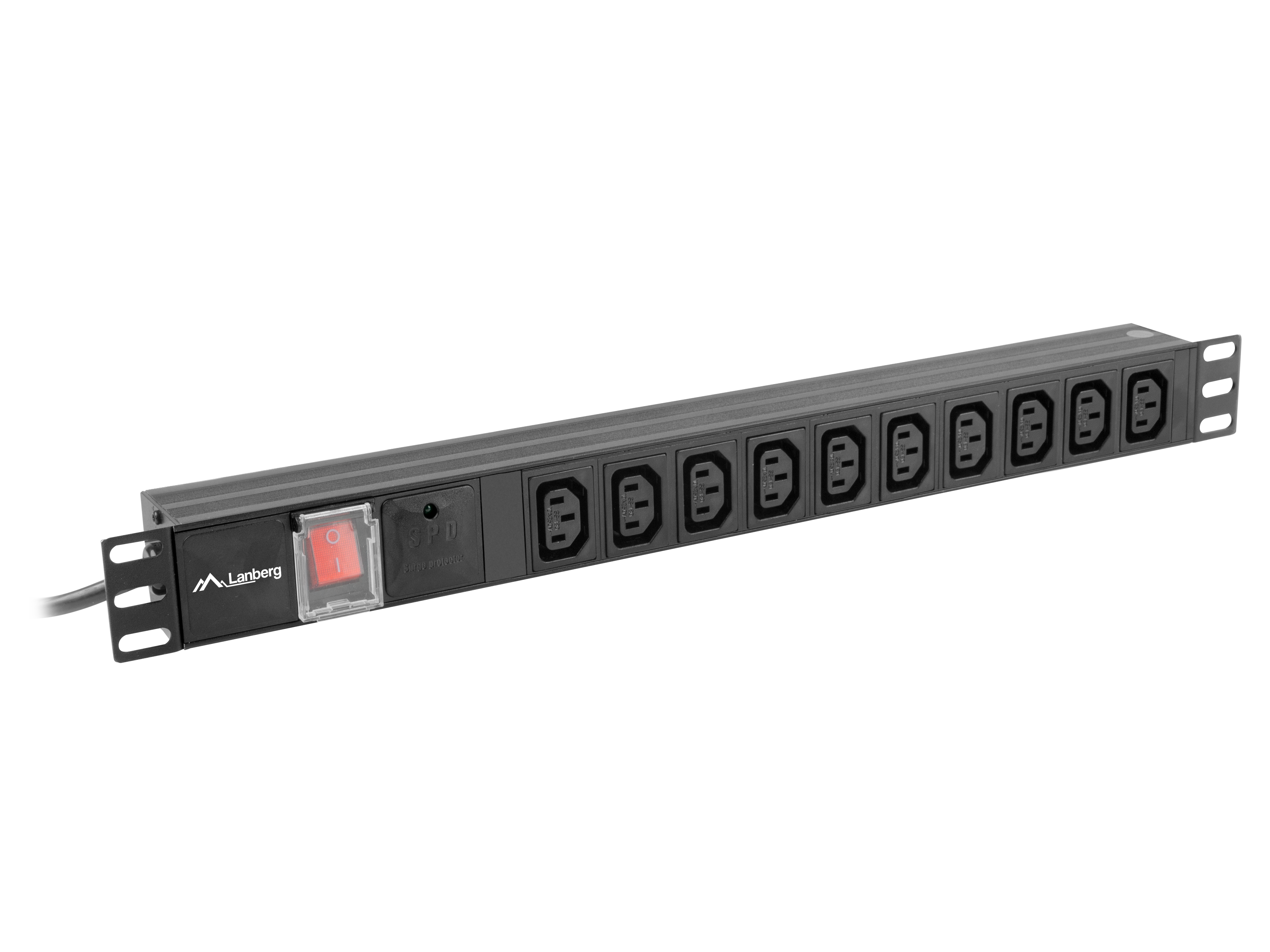 Lanberg PDU-10I-0200-IEC-BK power distribution unit (PDU) 10 AC outlet(s) 1U Black