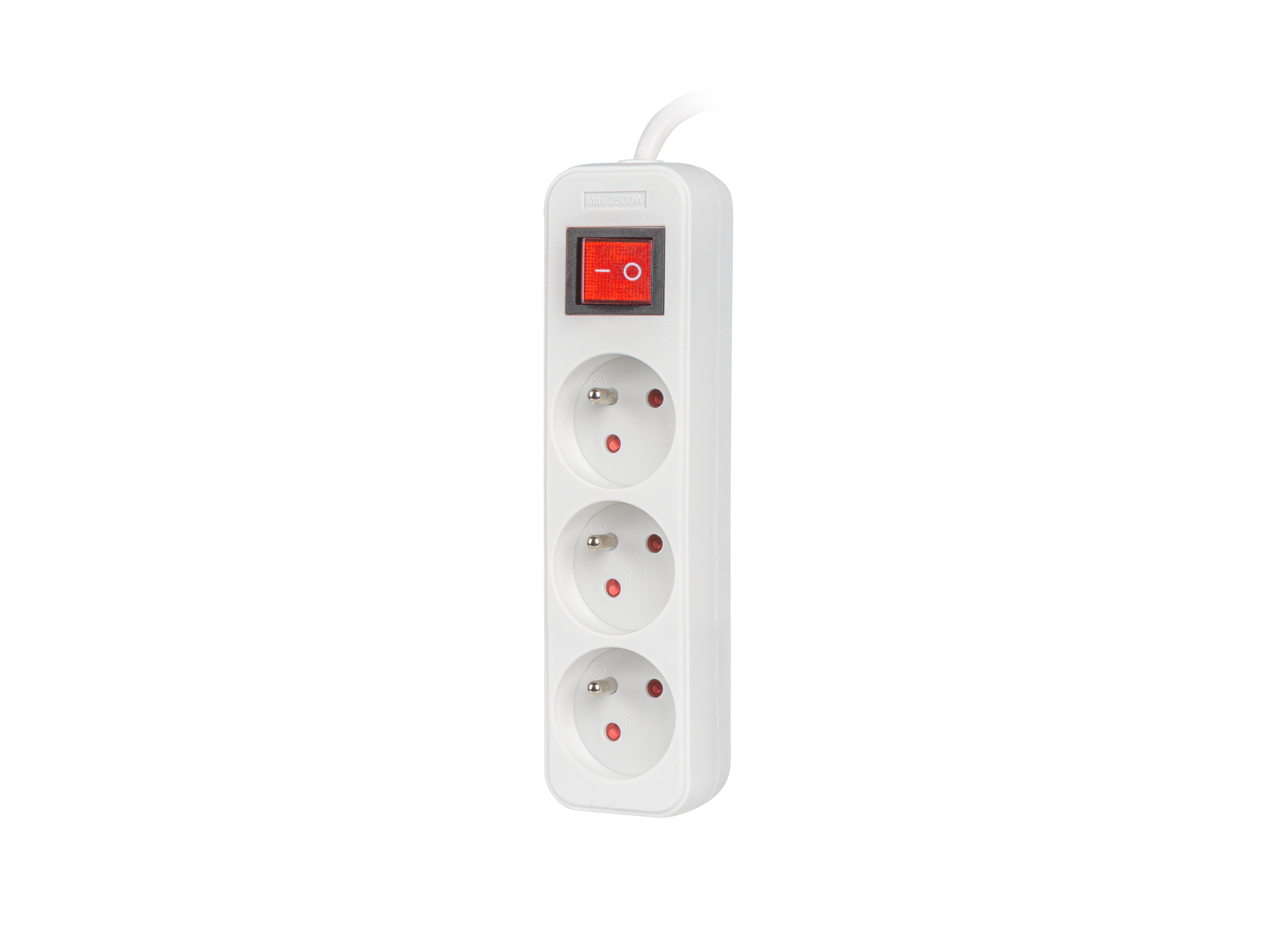 LANBERG POWER STRIP 3M WHITE 3X 230V PL WITH SWITCH