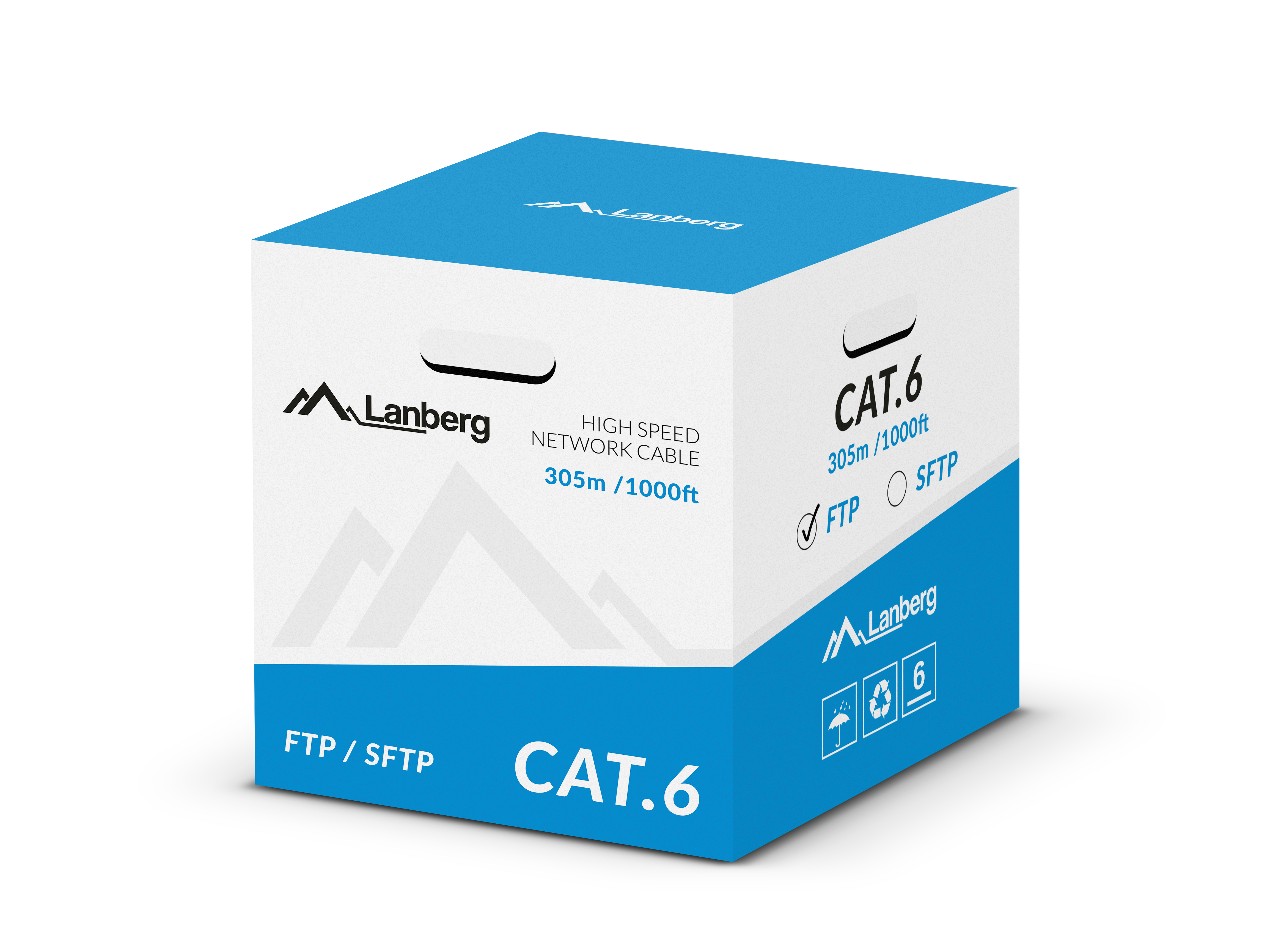 Lanberg LCS6-11CU-0305-S networking cable Grey 305 m Cat6 SF/UTP (S-FTP)