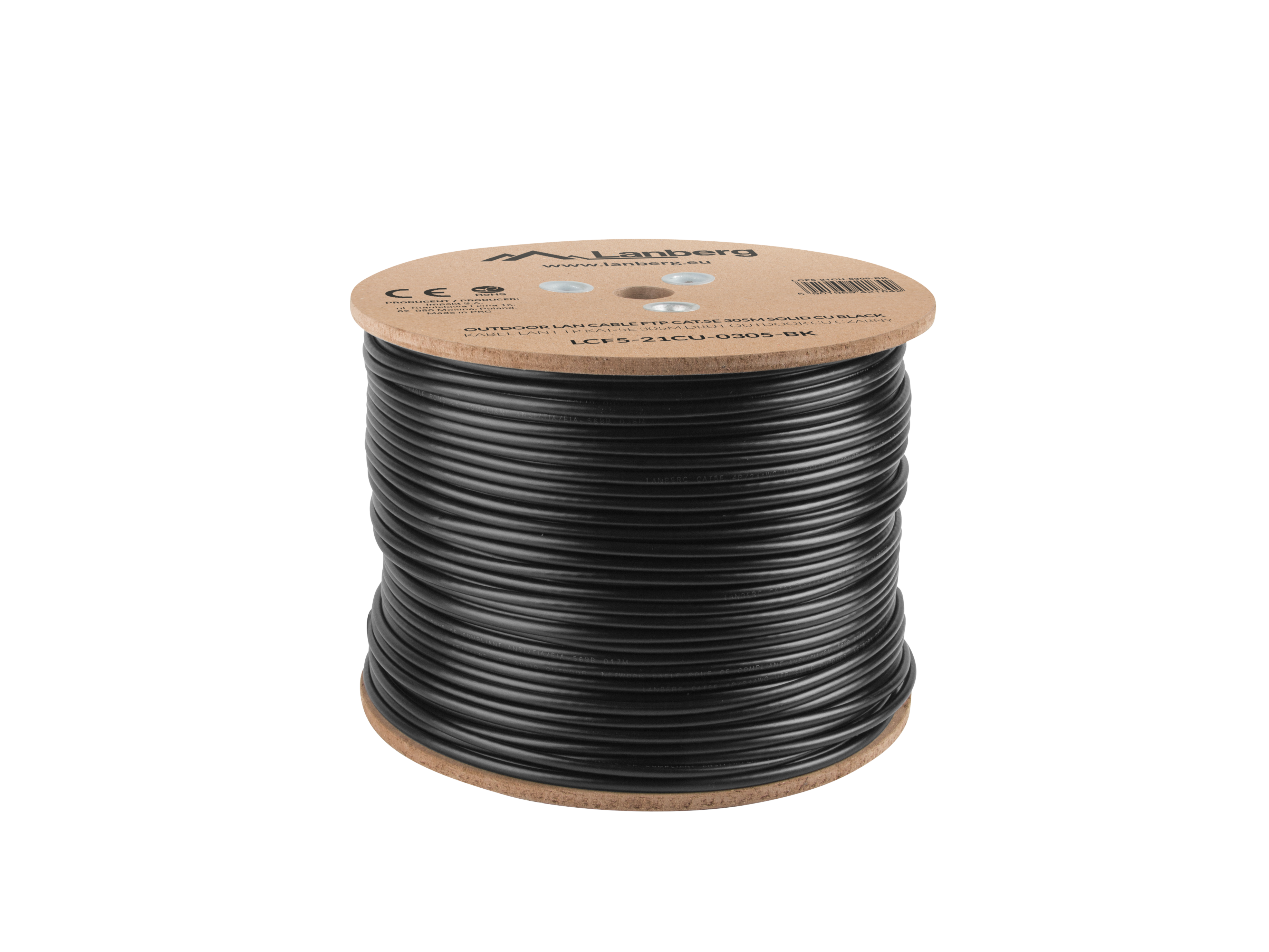 Lanberg LCF5-21CU-0305-BK networking cable Black 305 m Cat5e F/UTP (FTP)