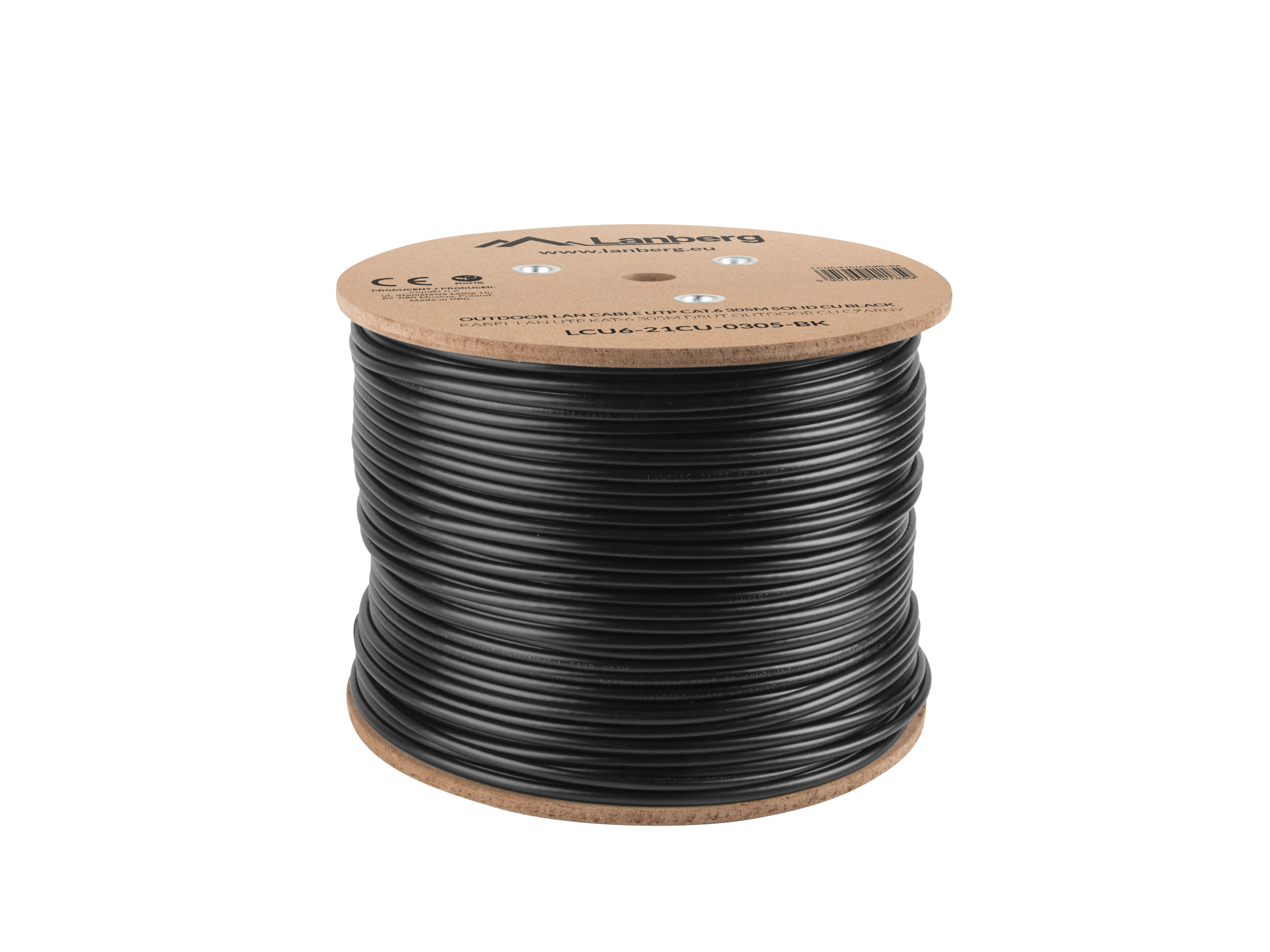 Lanberg LCU6-21CU-0305-BK networking cable Black 305 m Cat6 U/UTP (UTP)