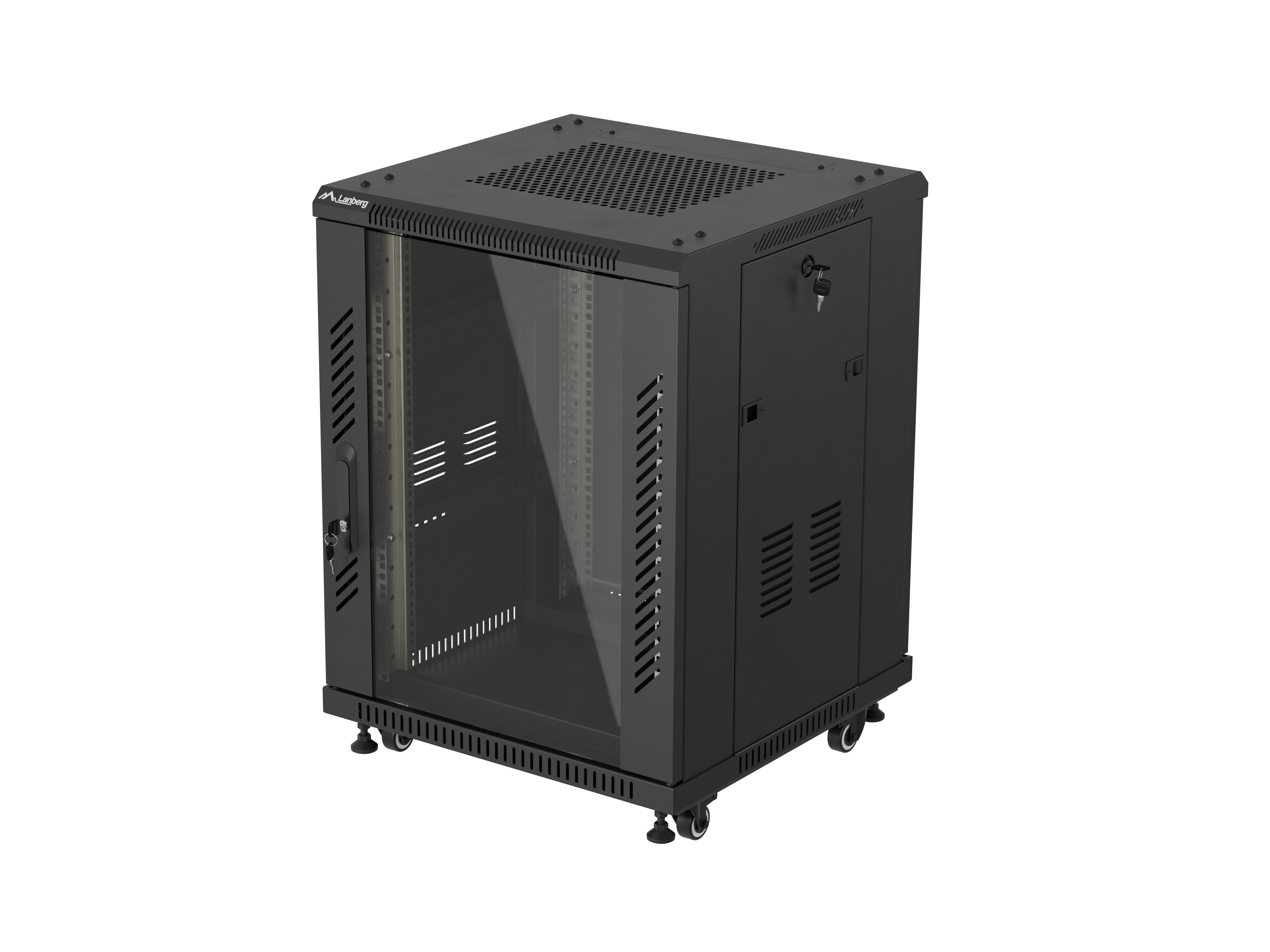 Lanberg FF01-6615-12B rack cabinet 15U Freestanding rack Black