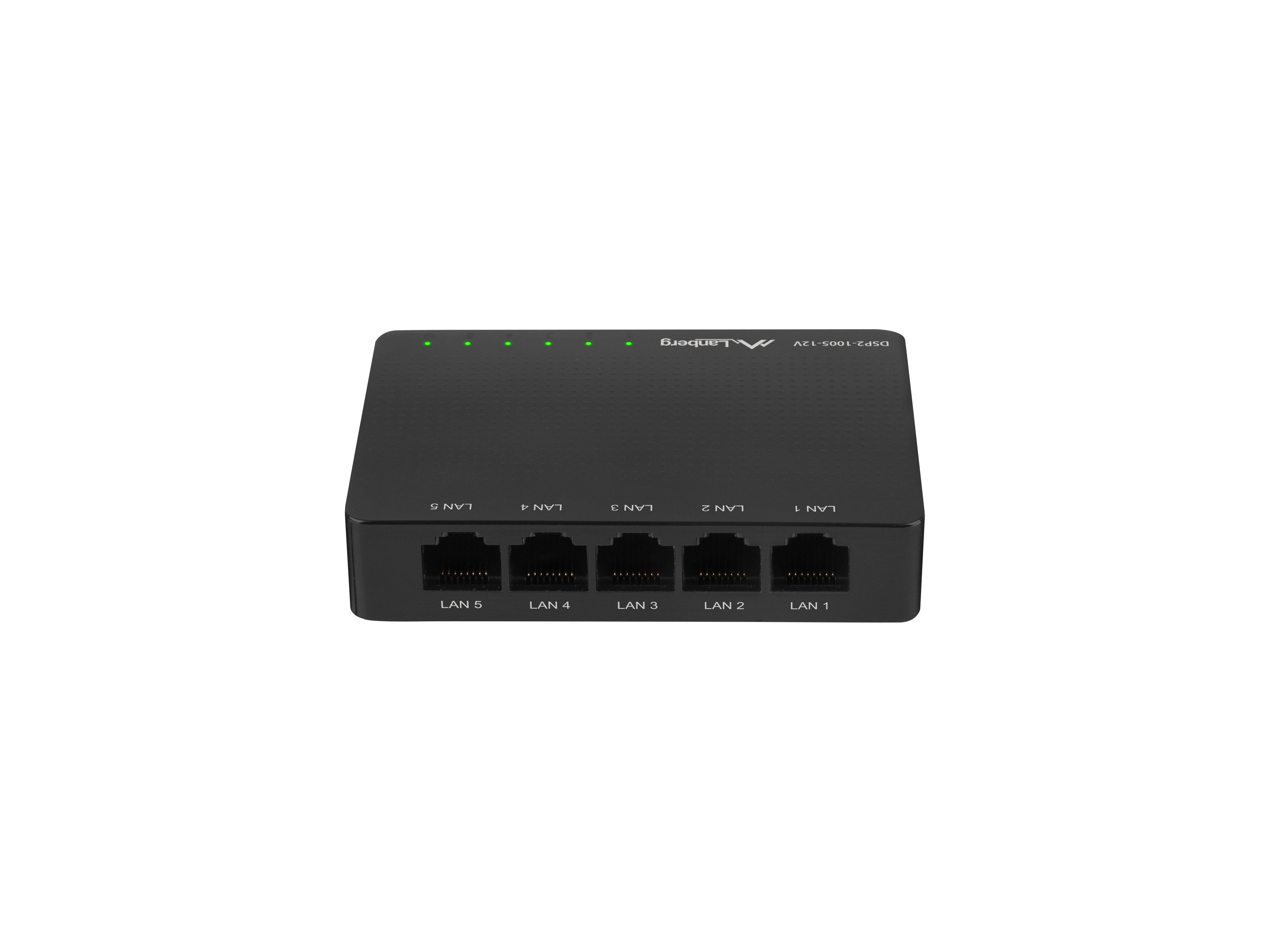 Lanberg DSP2-1005-12V network switch Unmanaged Gigabit Ethernet (10/100/1000) Black