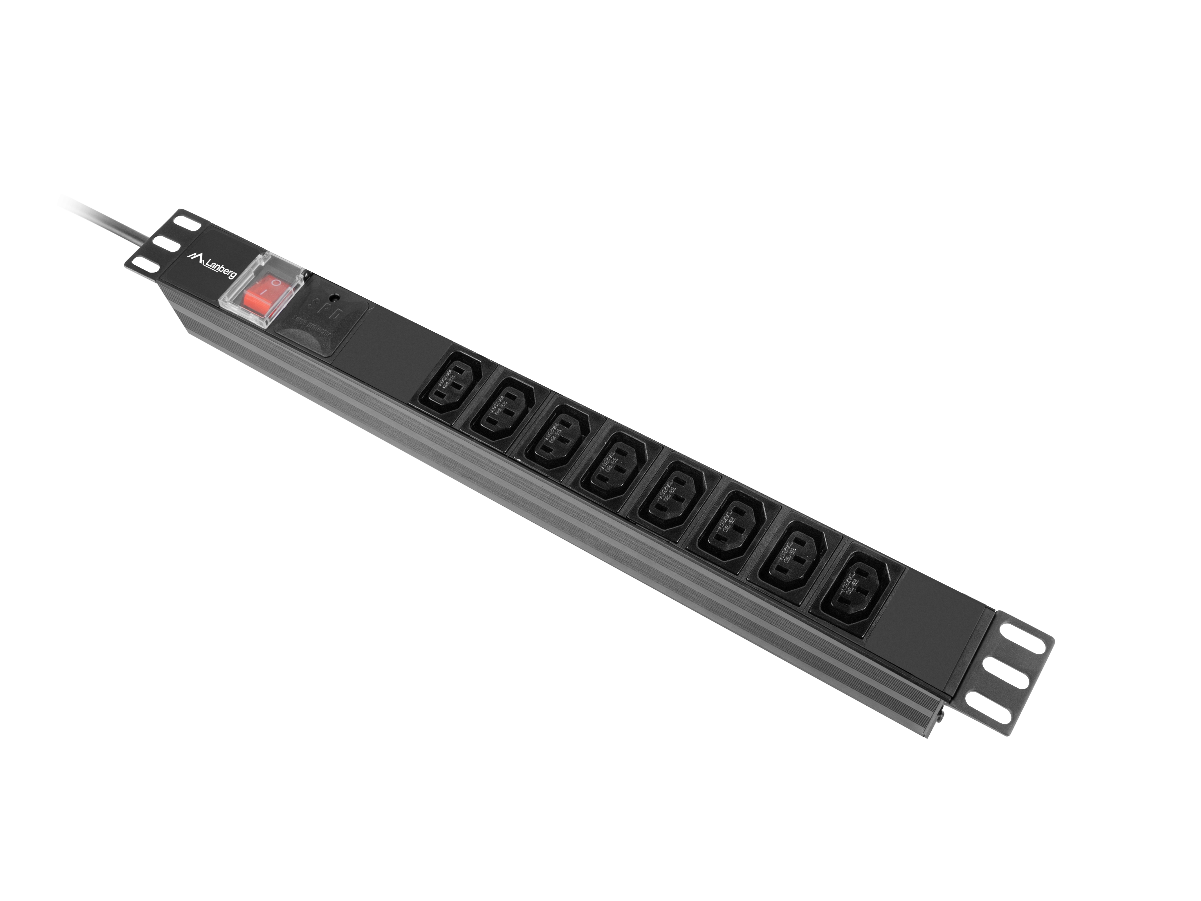 Lanberg PDU-08I-0200-C20-BK power distribution unit (PDU) 8 AC outlet(s) 1U Black