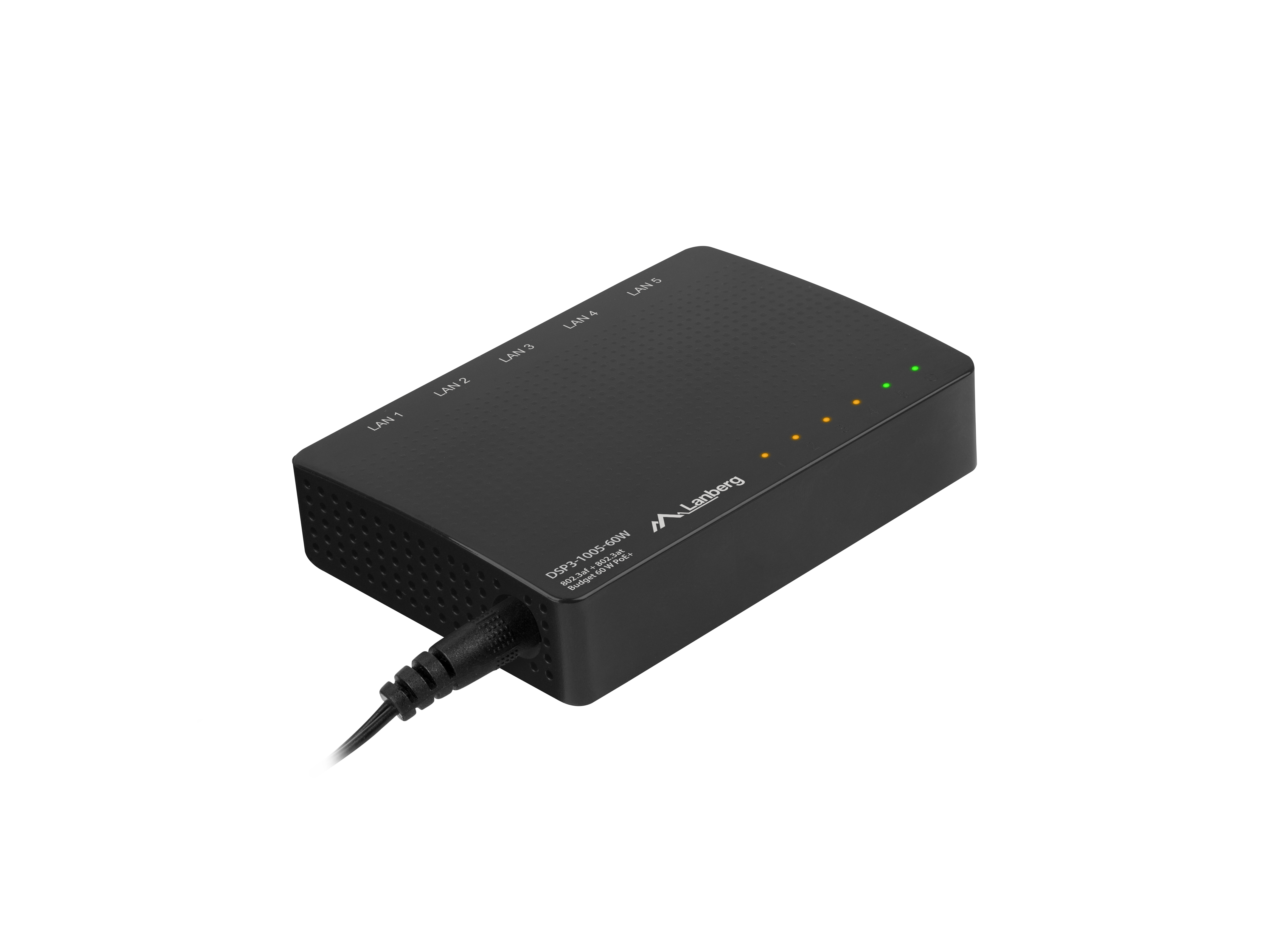 Lanberg DSP3-1005-60W network switch Unmanaged Gigabit Ethernet (10/100/1000) Power over Ethernet (PoE) Black