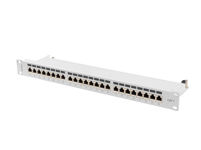 LANBERG 19 Patchpanel 1U 24-Port CAT.7 FTP geschirmt grau