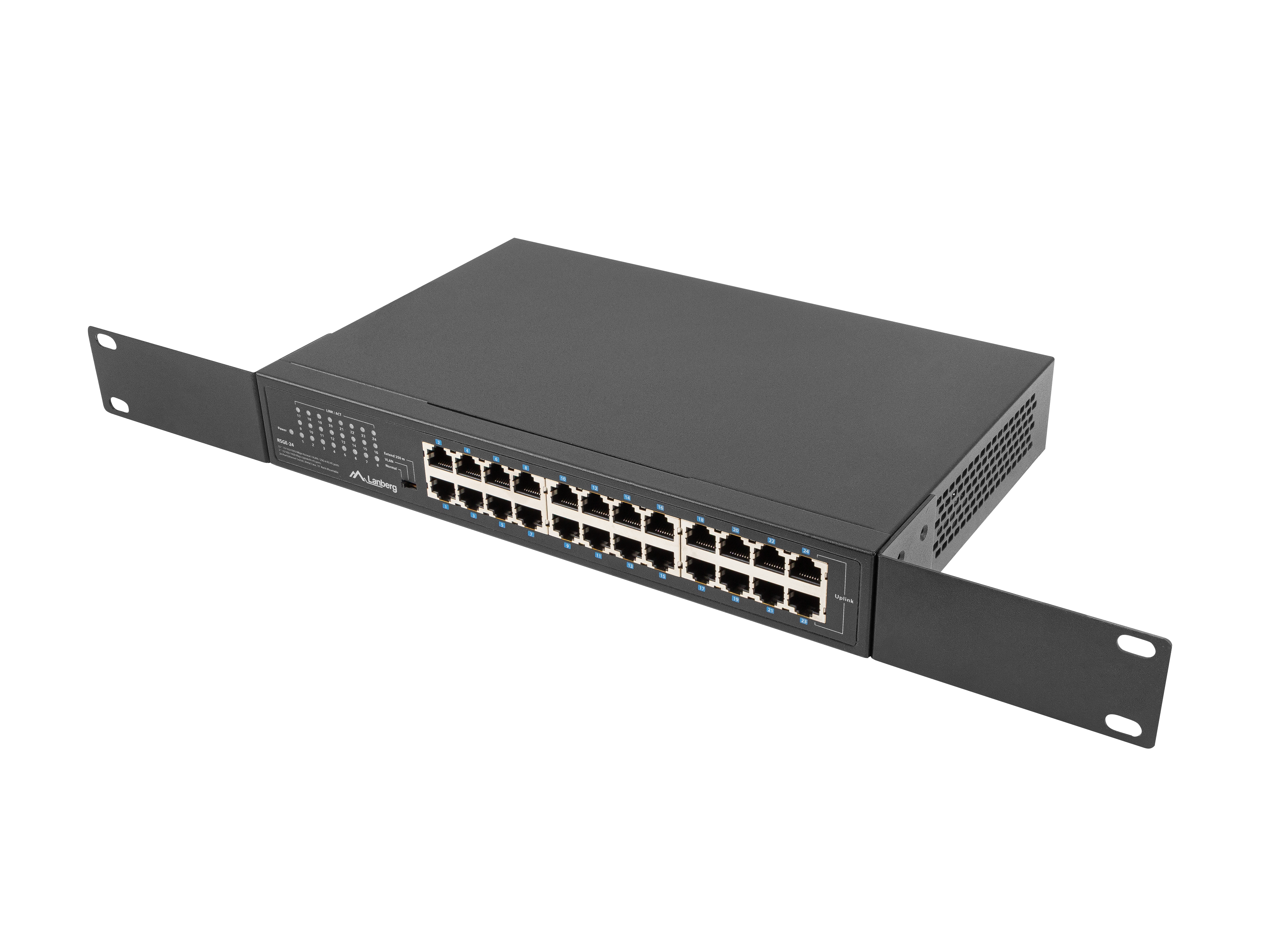 Lanberg RSGE-24 network switch Unmanaged Gigabit Ethernet (10/100/1000) 1U Black